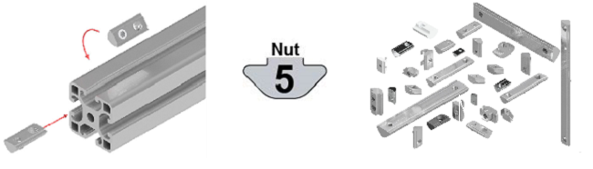 Nutensteine passend für Nut 5 I-Typ